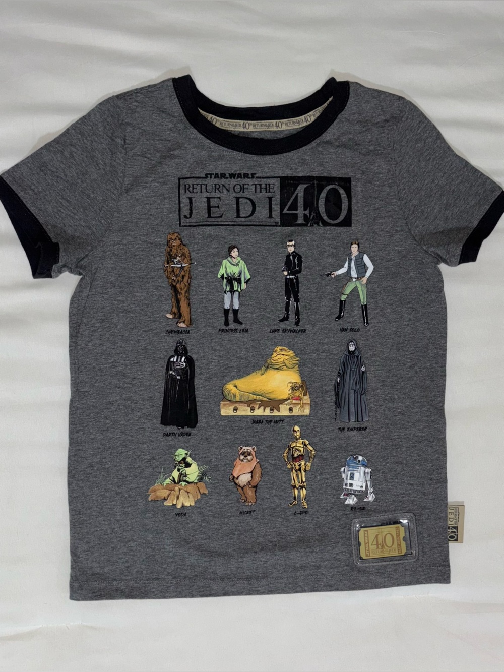 Star Wars Gray & Black 'Return of the Jedi 40' Short Sleeve Tee